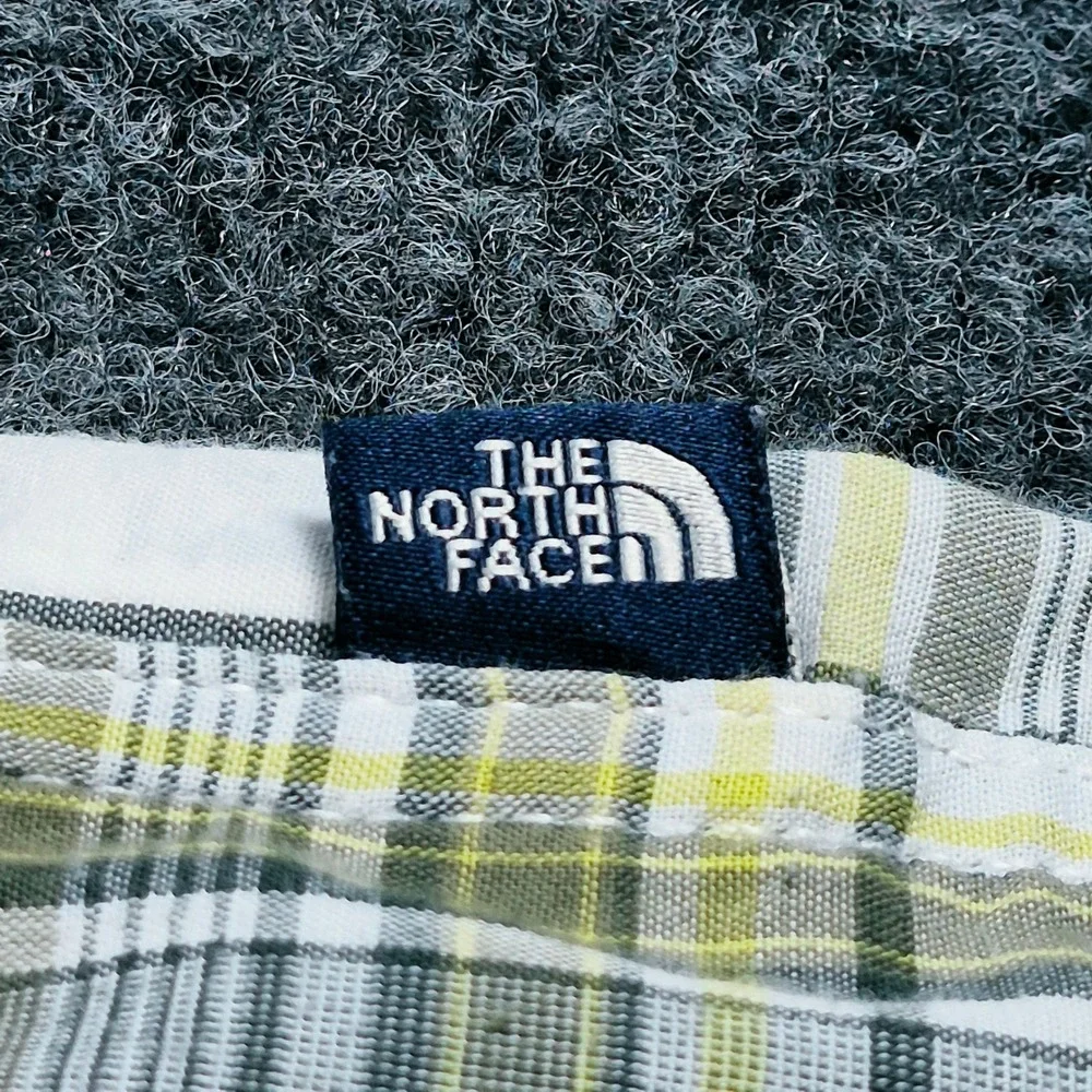The North Face Mens XXL Plaid Short Sleeve Button Up Shirt NF00CP7X Green White